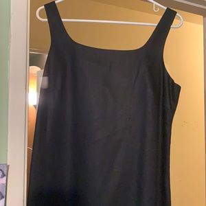 Black linen shift dress